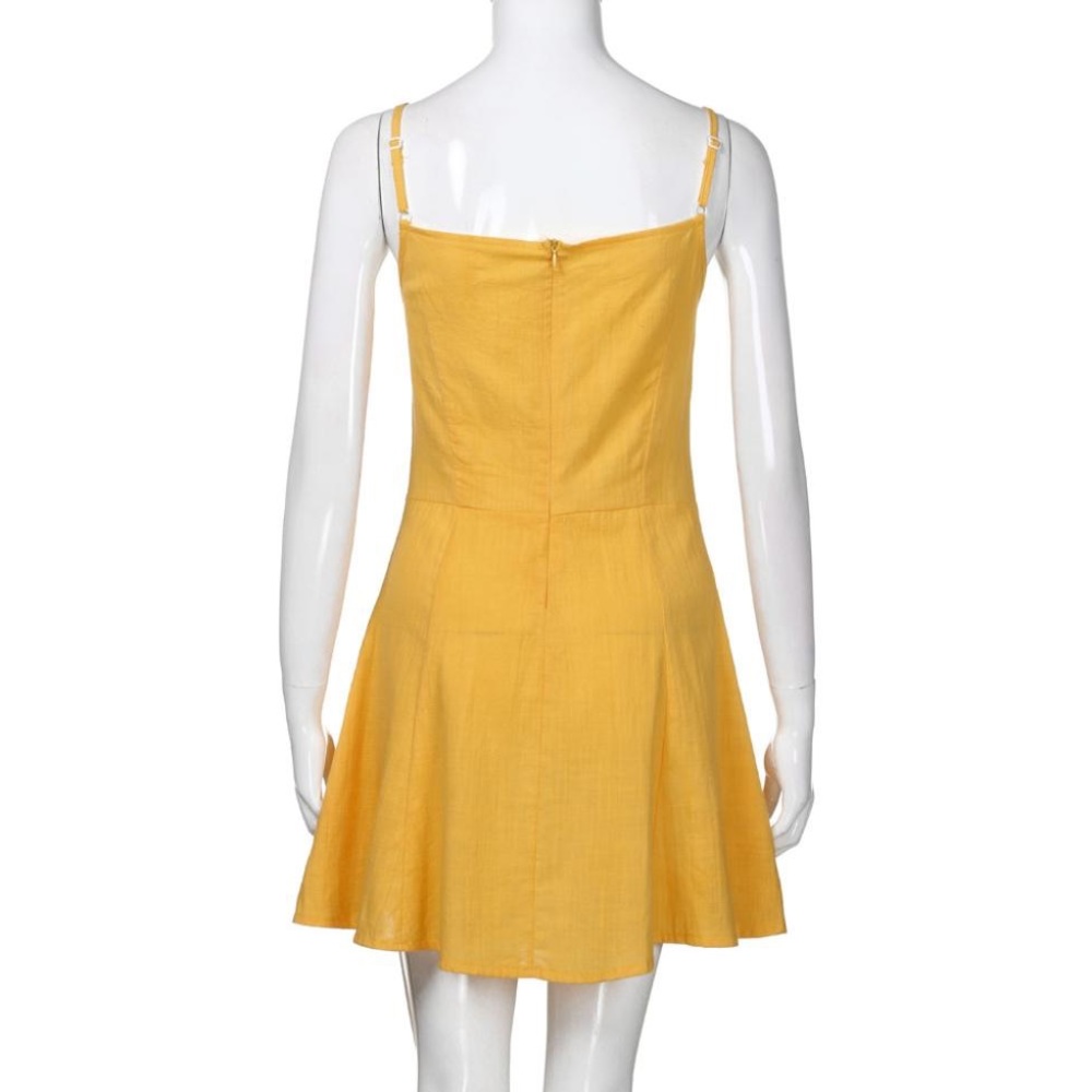 'Gracie' Button Bow A-Line Mini Dress - Picture 7 of 8